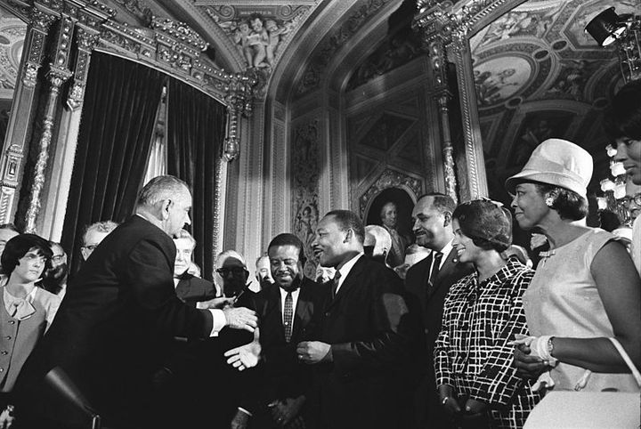LBJ and MLK Getting Work Done and Signing the 1965 Voting Rights Act