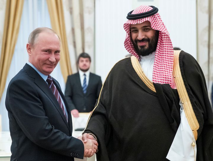 Mohammed bin Salman, right, who met with Russian President Vladimir Putin last month, was promoted to crown prince on Wednesday.