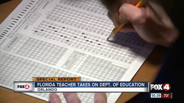 Two Florida teachers take the State Education Department to court in a challenge to the validity of the grading of certification exams by Pearson Education.