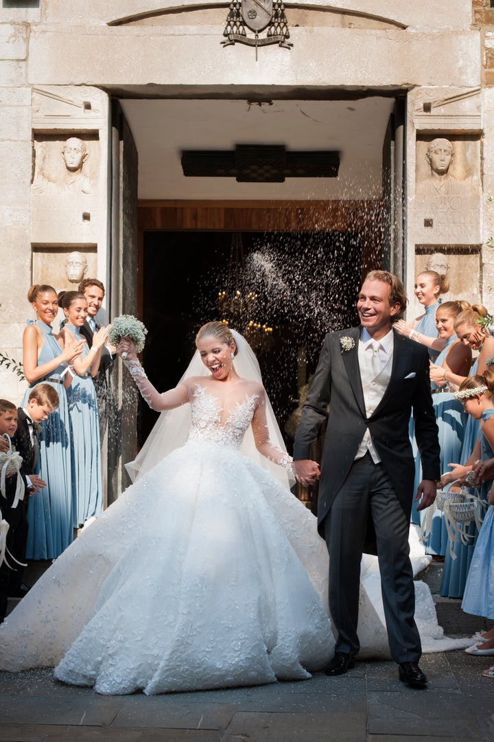 Victoria Swarovski's Wedding Dress Weighed 7st 3lbs And Was Covered In 500,000  Crystals