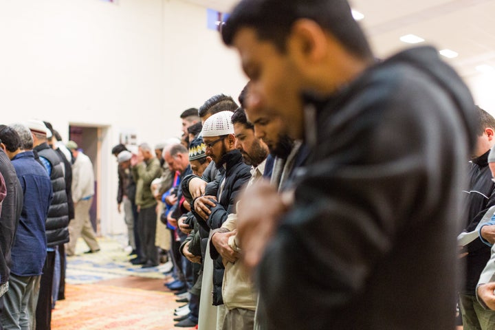 MELBOURNE, AUSTRALIA - JUNE 21: Muslim worshipers perform prayer on Laylat Al-Qadr in the Muslim holy fasting month of Ramadan at Emir Sultan Mosque in Dandenong, Melbourne, Australia on June 21, 2017. Laylat al-Qadr, which means 'Night of Power', when the first verses of the Qur'an were revealed to the Prophet Muhammad. Muslims are instructed to seek the Night of Power during the last ten days of Ramadan, particularly on the odd numbered nights.