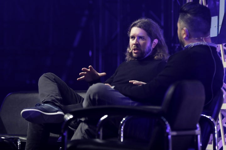 Garrett Camp speaks at an event in Tokyo on March 29, 2017.