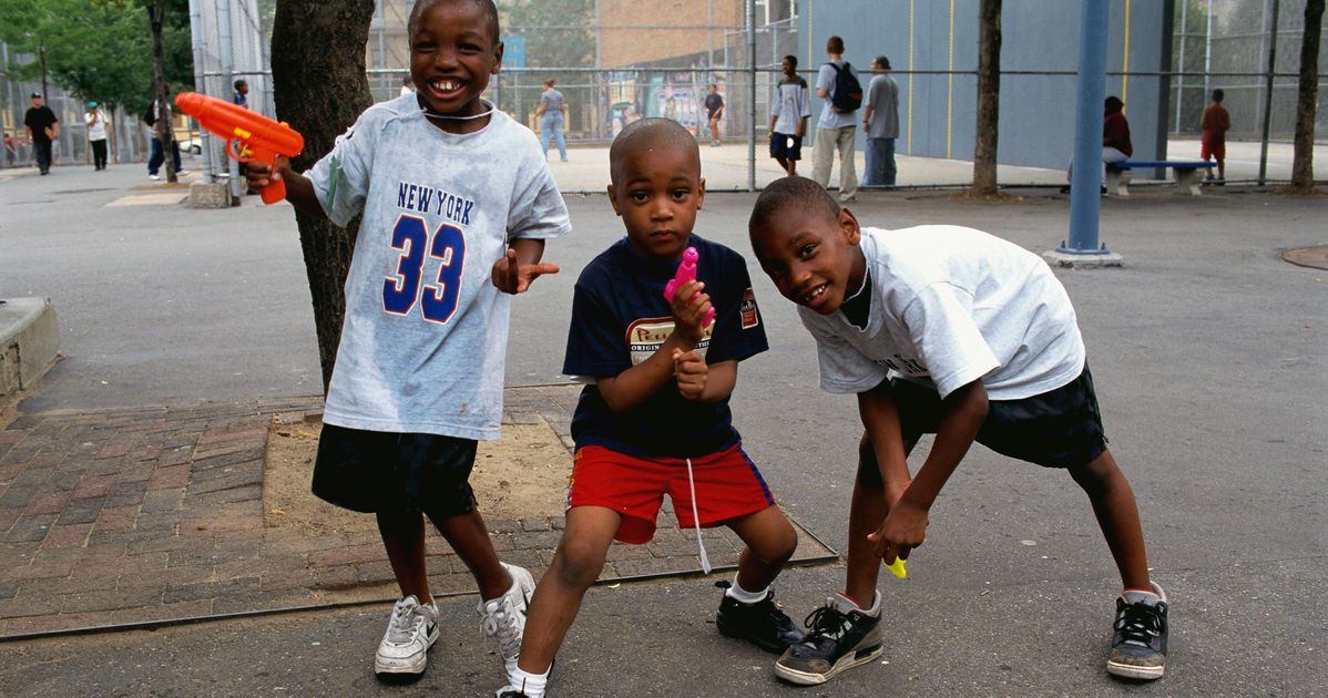 black children playing together