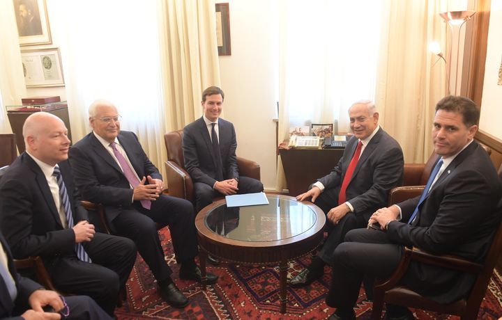 Israeli Prime Minister Benjamin Netanyahu meets with Jared Kushner on June 21, 2017 in Jerusalem. 