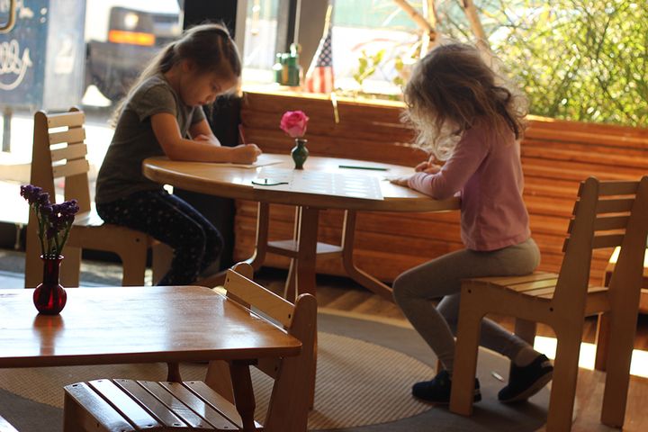 Students work independently in the Aster Montessori School in Cambridge, Massachusetts.
