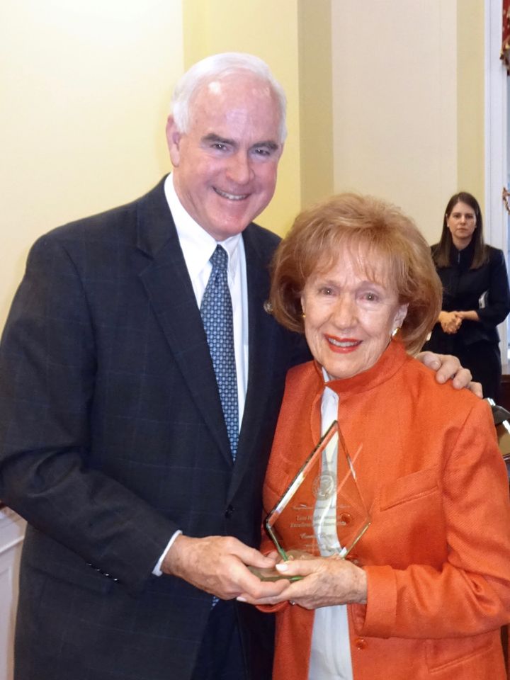 <p>Congressman Pat Meehan (R-PA 7th) presents Connie Clery, Co-Founder of the Clery Center, with the 2017 Lois Haight Award of Excellence and Innovation. April 5, 2017 in Washington, DC.</p>