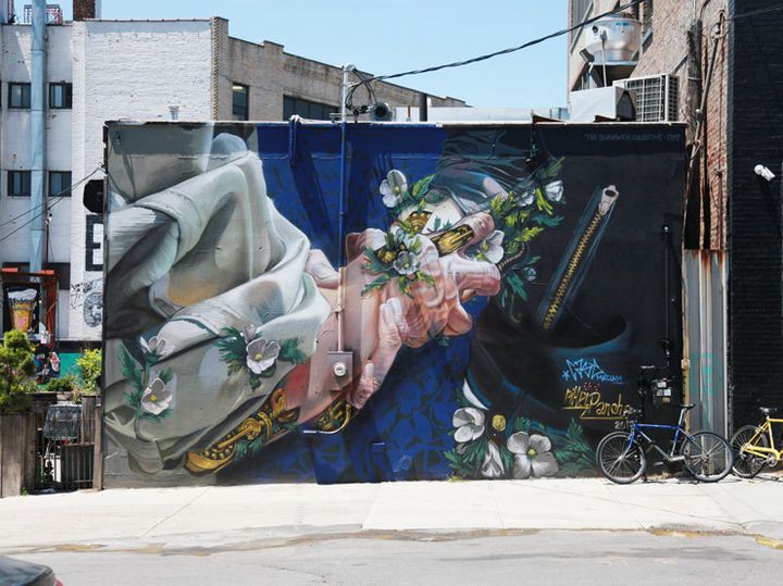 Case Maclaim and Pixel Pancho updated their collaboration for this year’s edition of The Bushwick Collective Block Party. (photo © Jaime Rojo)
