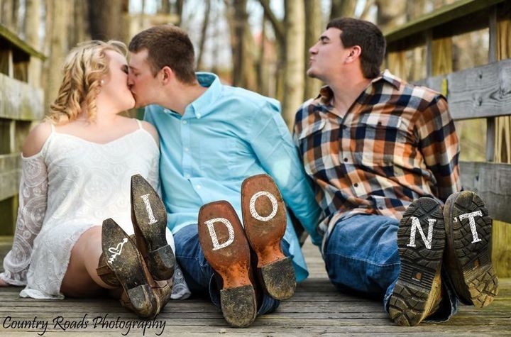 Berger Photoshopped “I” onto Brittney’s boot, “DO” onto Kody’s, and “N’T” onto Mitch’s. 