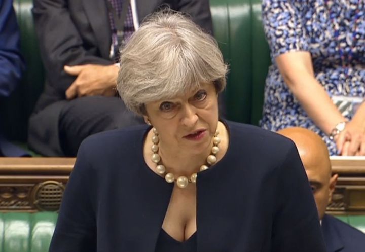 Theresa May speaks in the House of Commons about the Grenfell Tower fire.