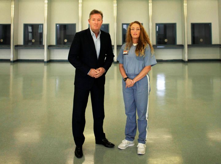Piers Morgan with convicted murderer Rebecca Fenton at Lowell Correctional Institution in Florida