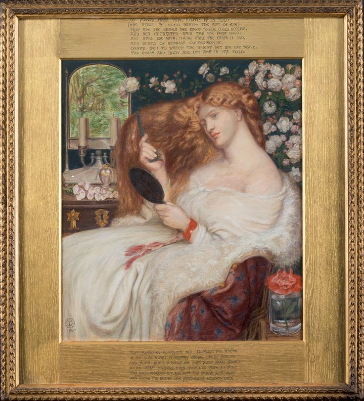 Dante Gabriel Rossetti, Lady Lilith, 1867, watercolor heightened with bodycolor and gum arabic, 52 by 43cm. Estimated at £400,000 - £600,000.