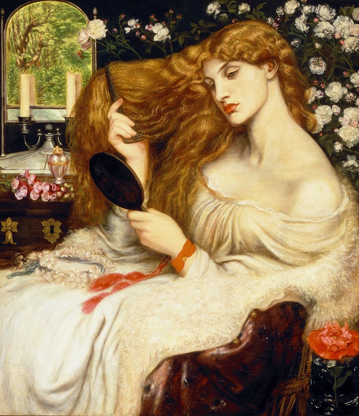 Dante Gabriel Rossetti, Lady Lilith, 1866-68 (altered 1872-73), oil on canvas, 38 x 33 1/2 inches. Delaware Art Museum.