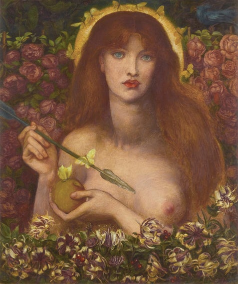 <p>Dante Gabriel Rossetti, <em>Venus Verticordia</em>, 1869, watercolor and bodycolor, 67 x 59 in.</p>