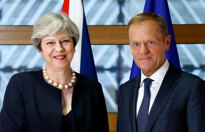 Theresa May met Tusk on Thursday during a summit of EU leaders in Brussels, her first visit there since the election
