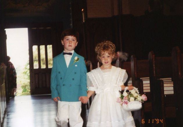 Patrick Casey with his cousin, Andria, when they were children.