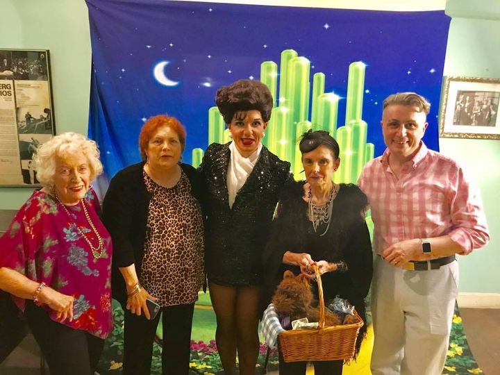 L. to R. (Joan Beck Coulson, Eleanor Lyon, Peter Mac as Judy Garland, Academy Award Winner Margaret O’Brien, & John Mac), after the cabaret tribute show marking Judy’s 95th Birthday in Los Angeles on June 10, 2017 at the Lee Strasberg Theatre.