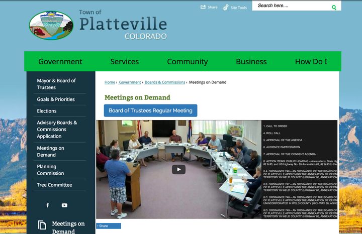 Platteville, CO (pop 2,608) was the first small town to implement the new transparency software offered by the Open Media Foundation, free for small governments.