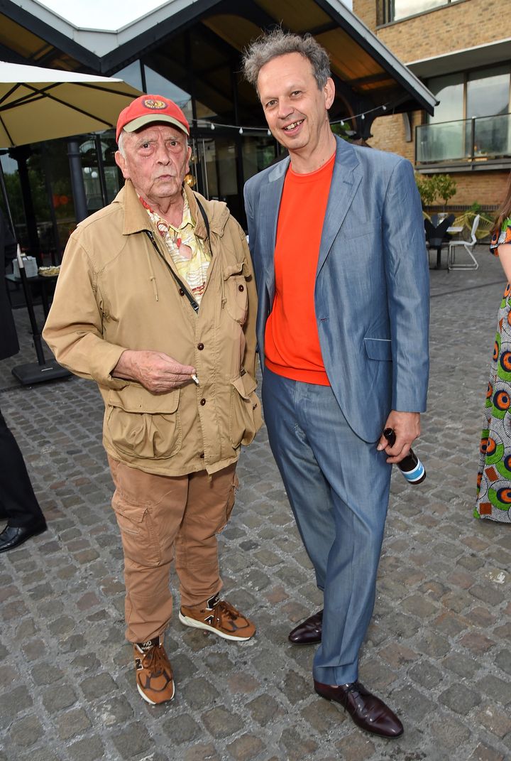 Tom Dixon and David Bailey attend British Vogue editor Alexandra Shulman's leaving party.