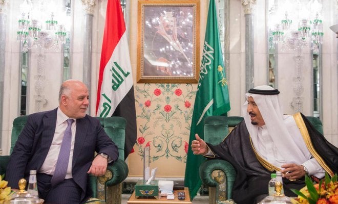 Iraqi Prime Minister Haider al-Abadi meet Saudi King Salman bin Abdulaziz in Jeddah, Saudi Arabia, 19th June 2017