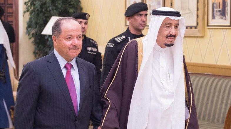 Saudi Arabia’s King Salman received Kurdistan Region of Iraq (KRG)’s President Massoud Barzani in Riyadh for talks on enhanci