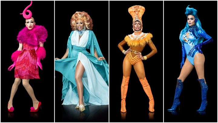 Season 9’s top four queens will vie for the show’s crown. (Left to right: Sasha Velour, Peppermint, Shea Coulee, and Trinity Taylor)