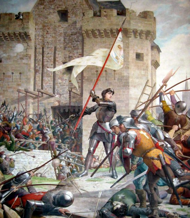 <p>Joan of Arc at the Battle of Orleans, 1886-1890, mural painting, Panthéon, Paris.</p>