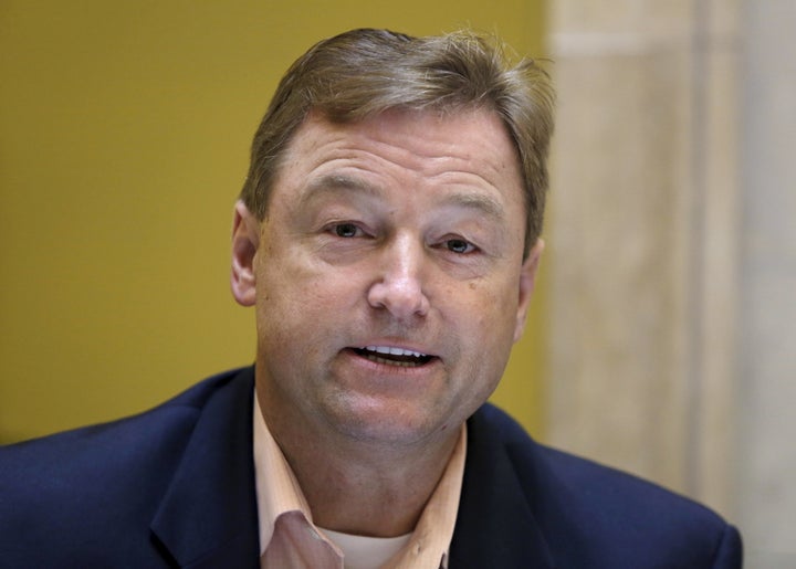 Sen. Dean Heller (R-Nev.) speaks during a news conference on June 27, 2015.