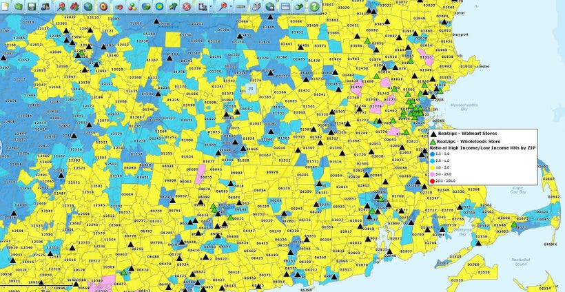 <a rel="nofollow" href="http://www.mapbusinessonline.com/" target="_blank">Business map</a> showing HouseHold Income by ZIP c