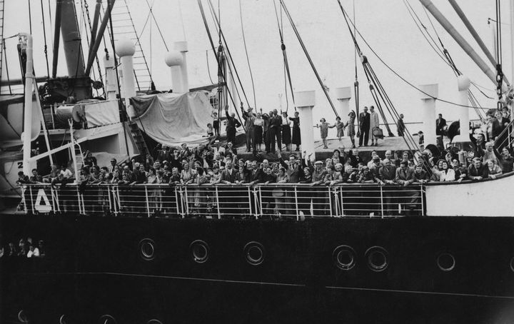 Refugees arrive in Antwerp on the MS St. Louis after over a month at sea, during which they were denied entry to Cuba, the United States and Canada, 17th June 1939.