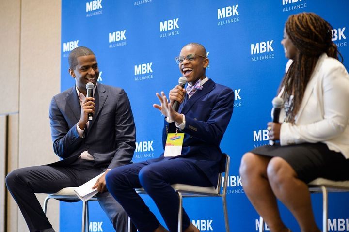 Bakari Sellers, CNN commentator and former state representative (SC-90th); Moziah “Mo” Bridges, CEO of Mo’s Bows and Season 5 “Shark Tank” contestant; Tramica Morris, Mo’s mother, who left her job left her job at Fortune 500 company to work on Mo's vision. in-bottom:0{��G��'