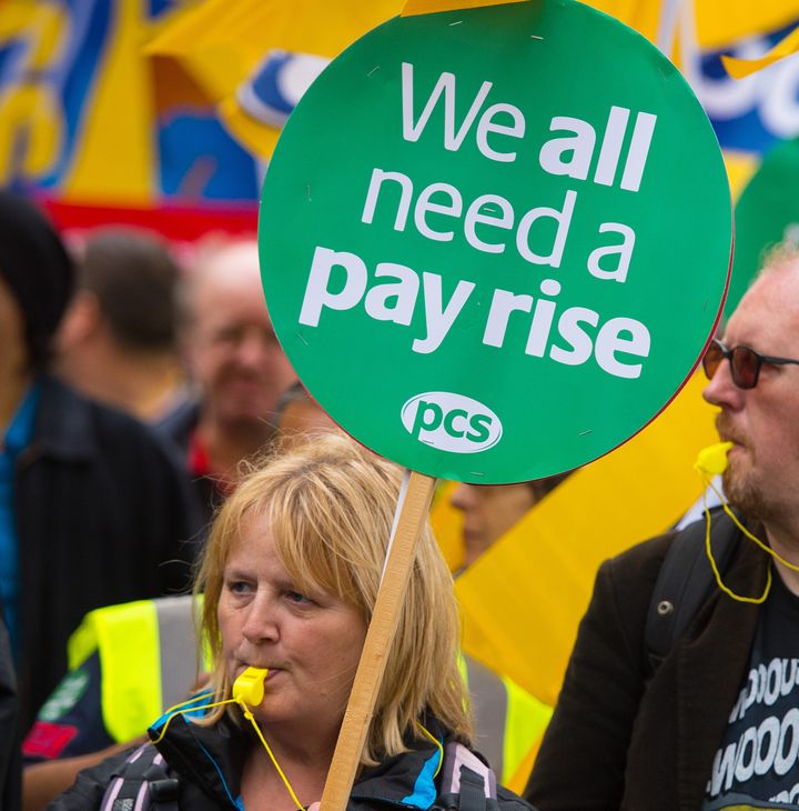 Protestors on 'Britain Needs A Pay Rise' march earlier this year.