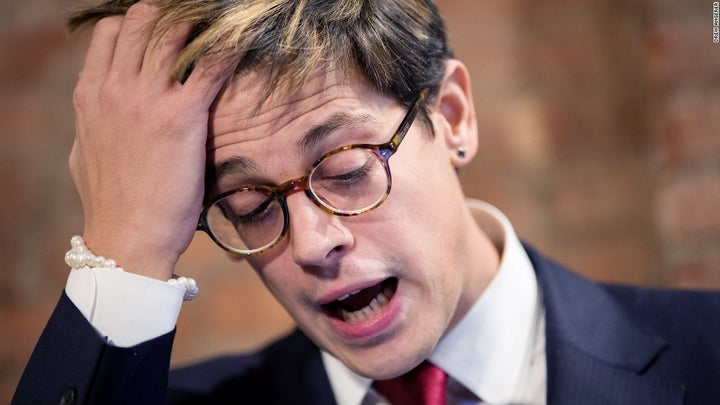Milo Yiannopoulos resigns as an editor at Breitbart News.
