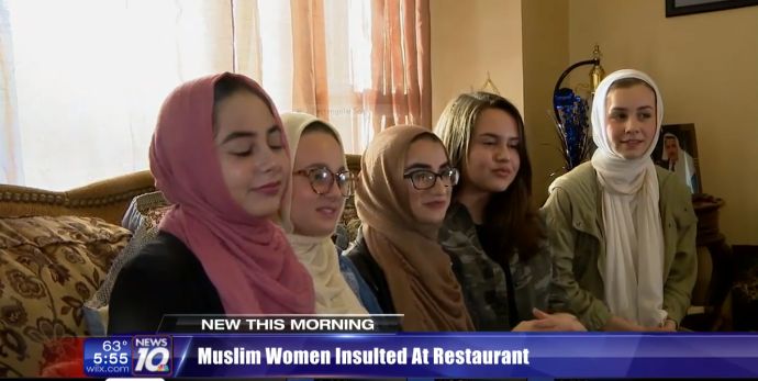 Muslim American teenage girls were verbally harassed while dining at a local restaurant in Chicago.