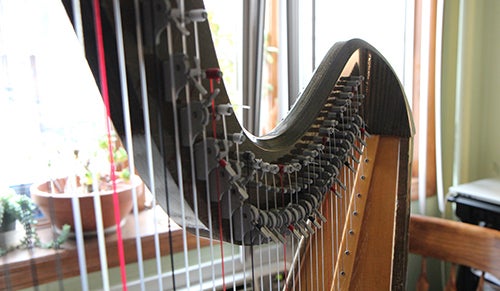 The harp has 40 strings.