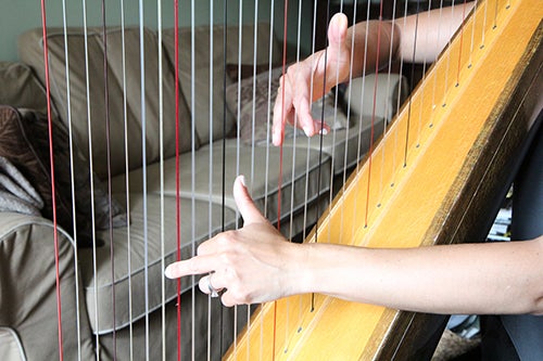 She’s started playing rock tunes on the harp.