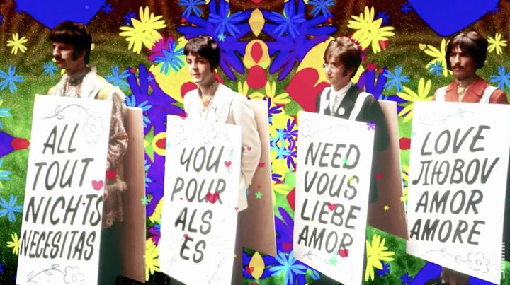 First Global Broadcast June 25, 1967 on the BBC’s Our World with the Beatles’ All You Need is Love