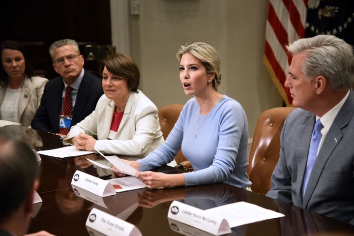 Ivanka Trump speaks at a human trafficking event in the Roosevelt Room of the White House on May 17, 2017.