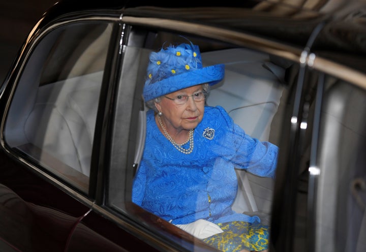 Queen Elizabeth II leaves after the State Opening of Parliament at the House of Lords at the Palace of Westminster on June 21 in London, United Kingdom.