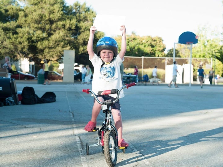 Riley Norton has a blast on his bike.