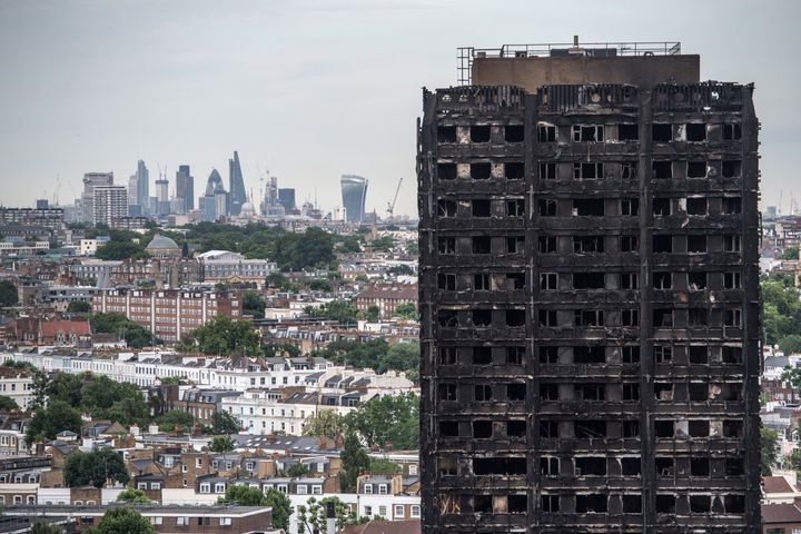The remains of Grenfell Tower 