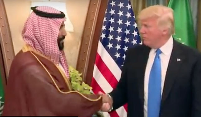 President Trump with recently appointed Saudi Crown Prince and Defense Minister Mohammad bin Salman on May 20, 2017.