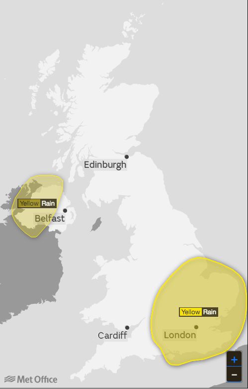Two severe weather warnings have been issued by the Met Office 