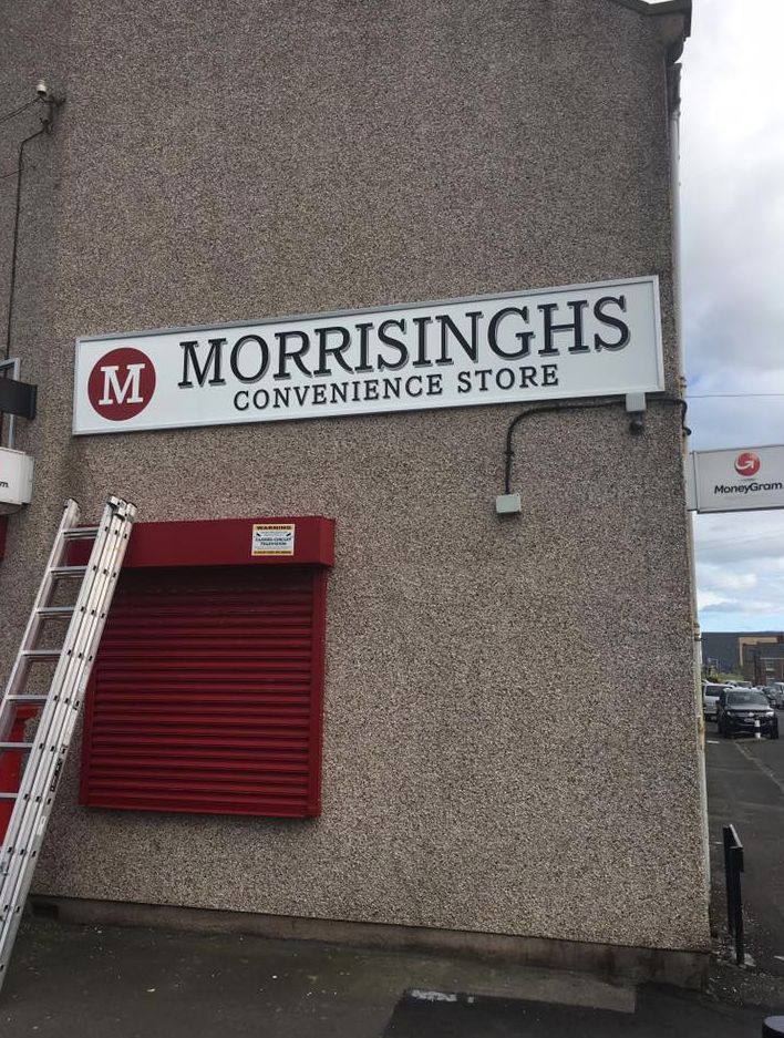 A Tyneside shopkeeper has renamed his store 'Morrisinghs' 