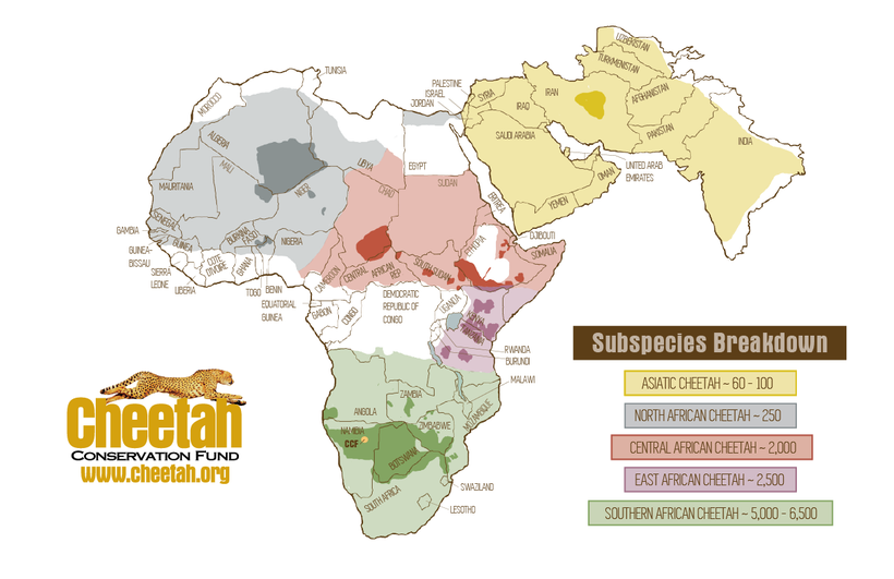 Lighter colors denotes historic range & darker colors denote current range