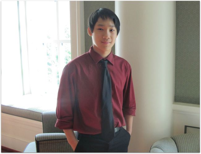 Antonio Thai, an eighth-grader, has been playing violin for six years. 