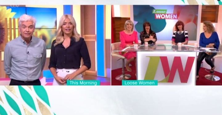 Nadia Sawalha commented on Holly Willoughby's appearance during a live link-up between 'This Morning' and 'Loose Women'