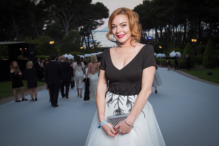 Lohan at the amfAR Gala in Cannes on May 25. 