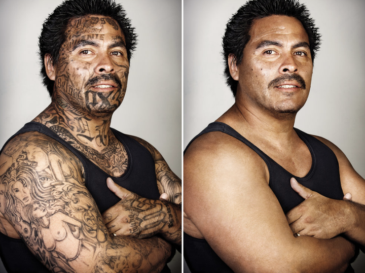 "The tattoos mean the life with the gentlemen, my homies you know. Brings a lot of death, sadness, hate, and destruction." -- Marcos Luna, in the "Skin Deep" series