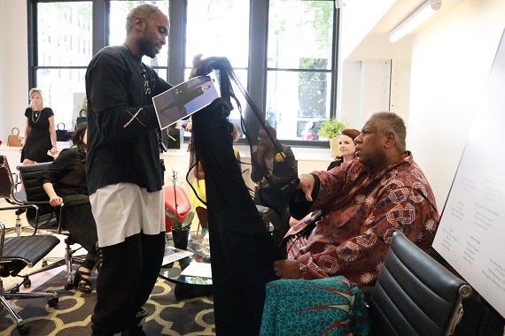 <p>Saint Louis Fashion Incubator Designer Charles Smith and André Leon Talley </p>