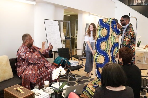 <p>Saint Louis Fashion Incubator Designers Audra Noyes & Reuben Reuel with André Leon Talley </p>